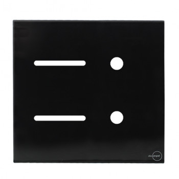 Placa p/ 2 Interruptores + 2 Furos 4x4 - Novara Glass Preto Brilhante